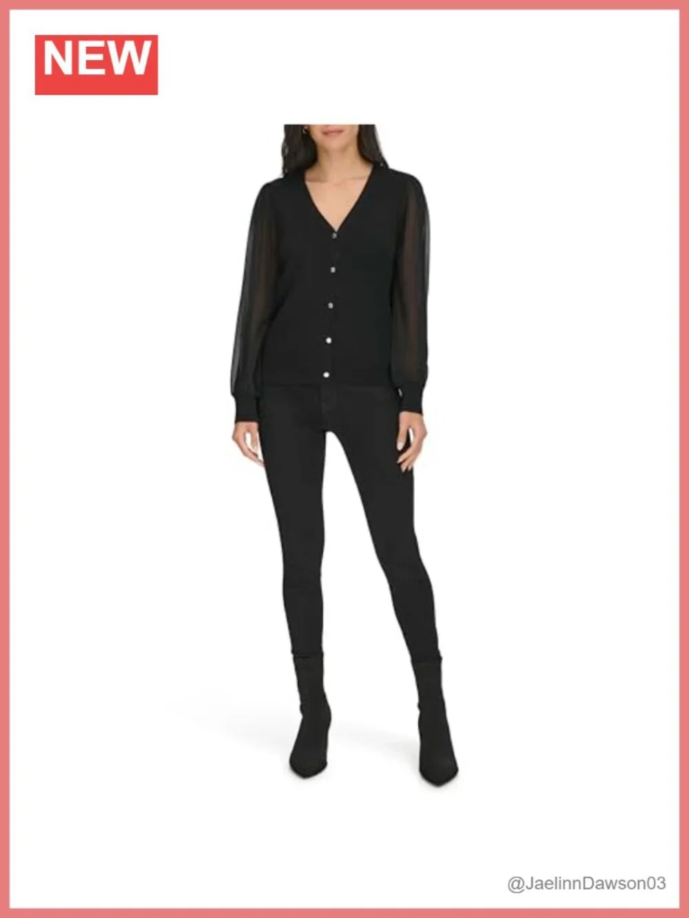 Calvin Klein V Neck Button Front Cardigan Sweater